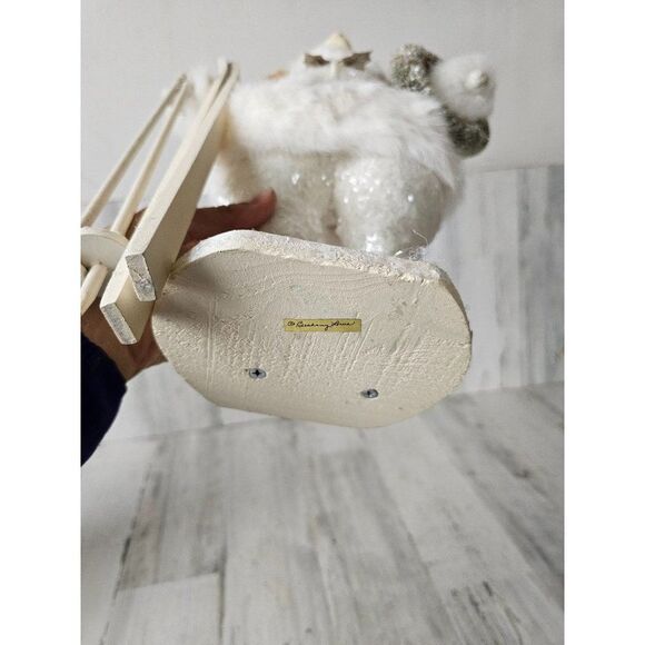 Bethany Lowe skier skiing wreath bunny Xmas glitter home decor - Picture 9 of 9